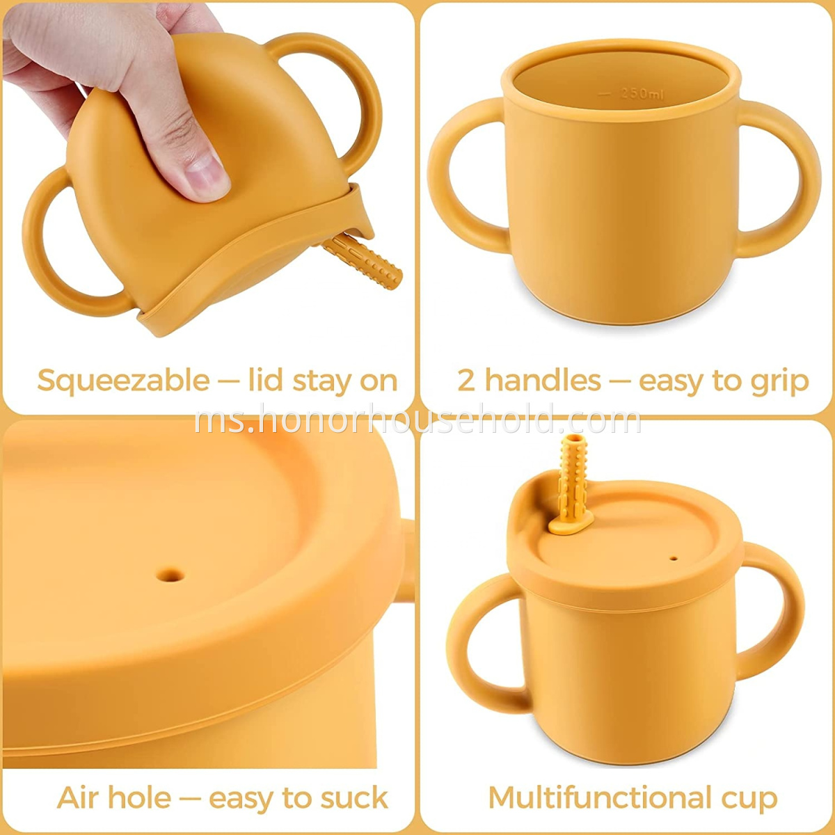 BPA lembut disesuaikan Percuma Eco Friendly Snack Catcher Grade Grade Bayi Silicone Sippy Snack Cup dengan tudung